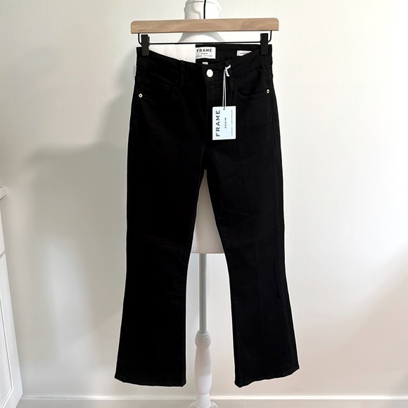 Frame Denim Denim - Frame Le Crop mini boot Jean in black NWT